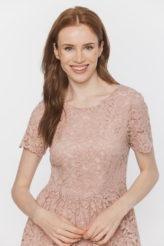 Sukienka z koronki w kolorze zgaszonego różu - 4