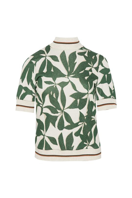 Sweterek z krótkim rękawem z dzianiny żakardowej - 1