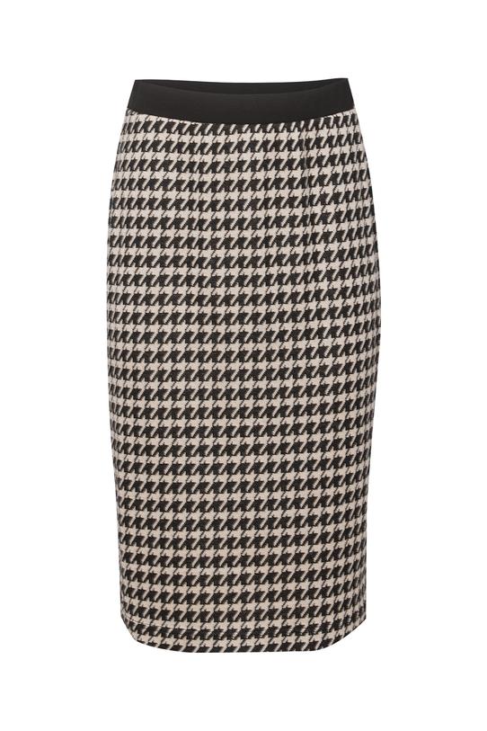 Sweterkowa spódnica za kolano w pepitkę - 1