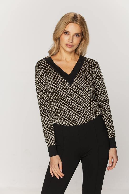 Sweterkowa wzorzysta bluza