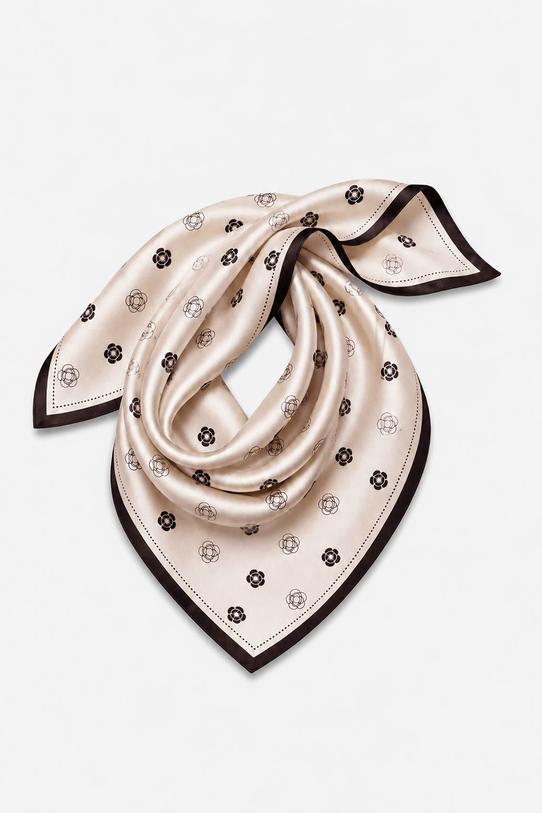 Wizualizacja Jedwabna apaszka w drobne kwiaty w odcieniach beżu i czerni