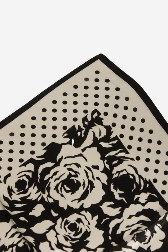 Jedwabna apaszka w kwiaty i kropki - 1