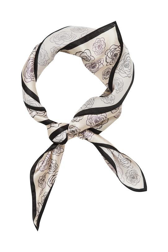 Wizualizacja Jasna jedwabna apaszka z motywem kwiatowym