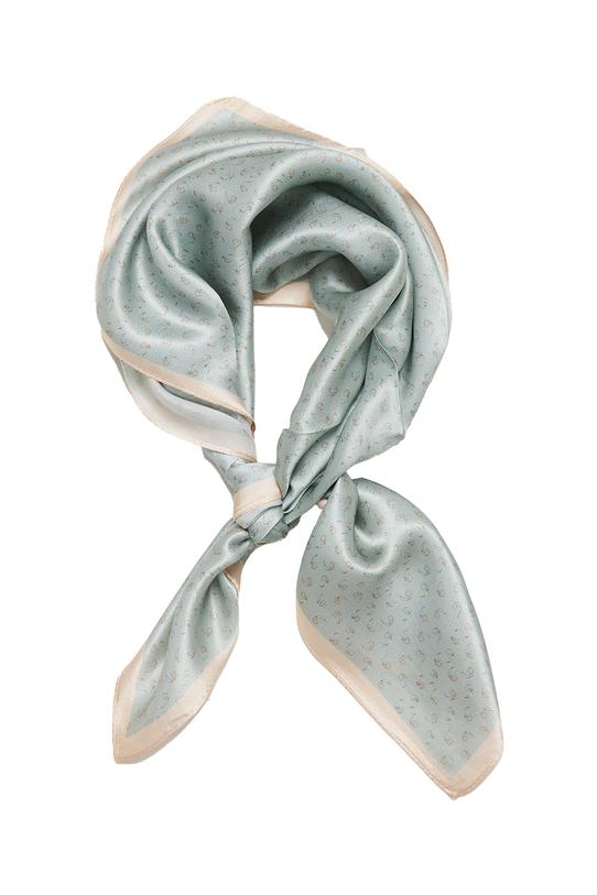 Wizualizacja Miętowa jedwabna apaszka w delikatny wzór