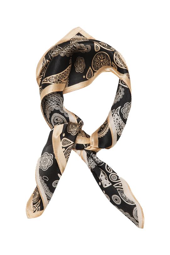 Wizualizacja Czarna jedwabna apaszka we wzór paisley