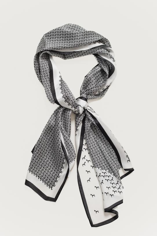 Wizualizacja Jedwabny szal w biało-czarny wzór