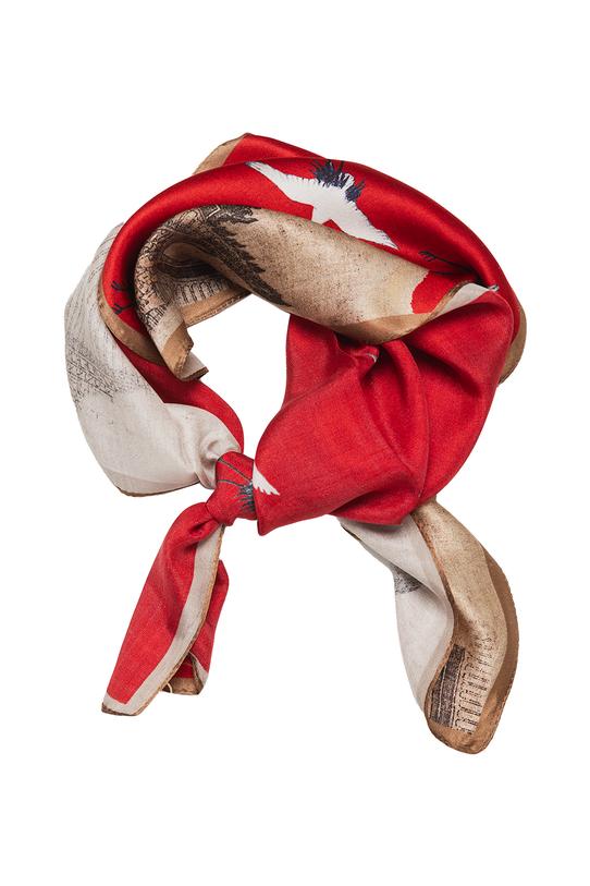 Wizualizacja Apaszka w kolorze karminowej czerwieni z orientalnym motywem