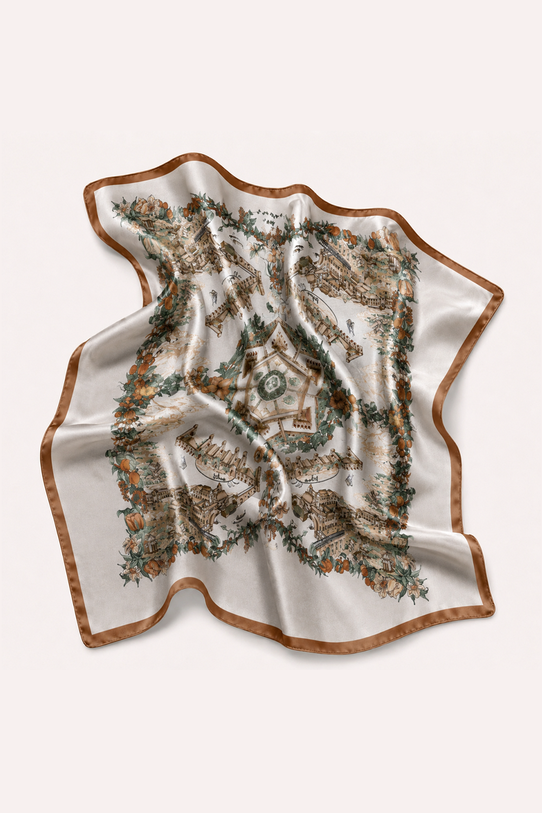 Jedwabna apaszka w stylu vintage - 1