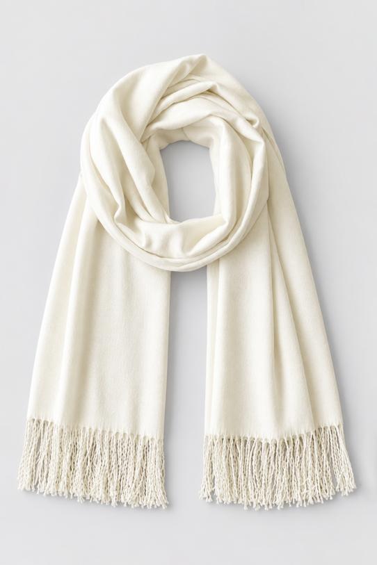 common:product-alt-prefix A milk-coloured cashmere and viscose scarf