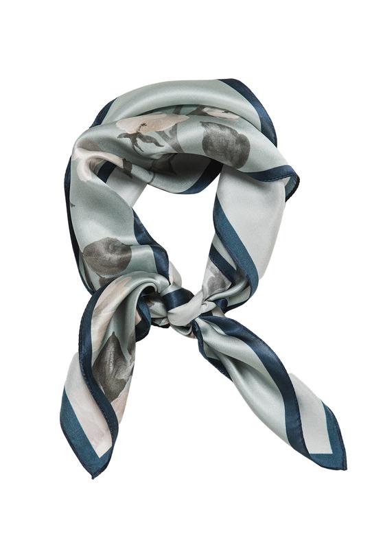 Wizualizacja Szałwiowa jedwabna apaszka w jasne duże kwiaty