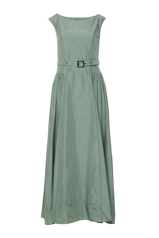 Szałwiowa wyrafinowana sukienka maxi z tafty - 1