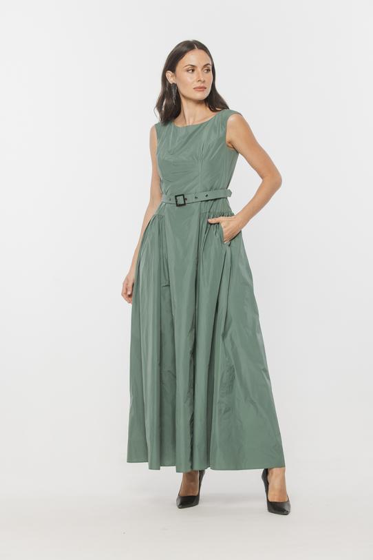 Wizualizacja Szałwiowa wyrafinowana sukienka maxi z tafty