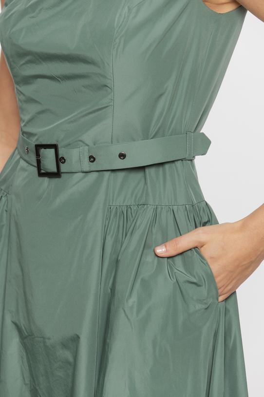 Szałwiowa wyrafinowana sukienka maxi z tafty - 5