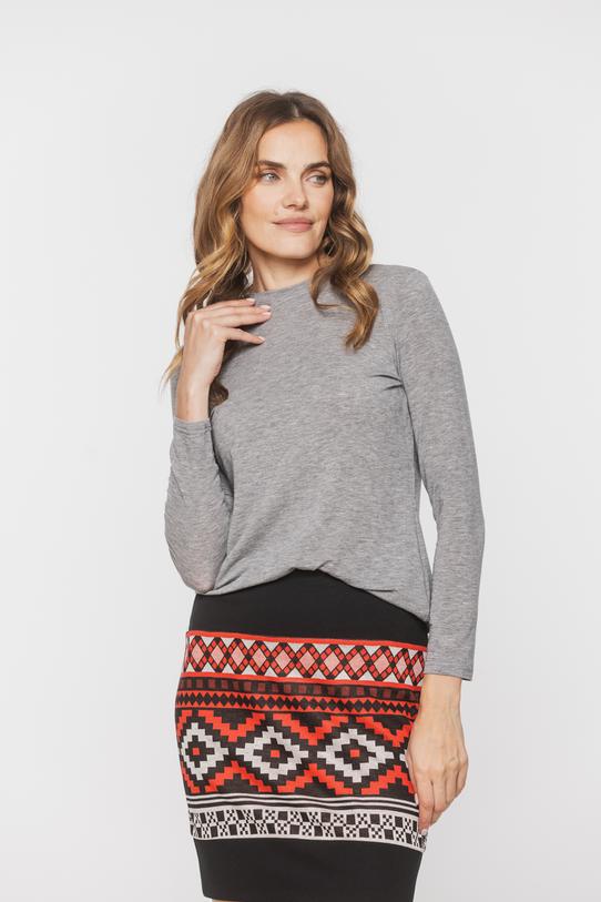 Wizualizacja Szara bluzka z domieszką wełny z lekkiej dzianiny