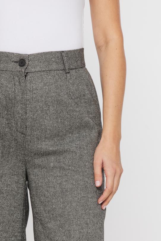 Szare melanżowe spodnie z dodatkiem wełny - 4