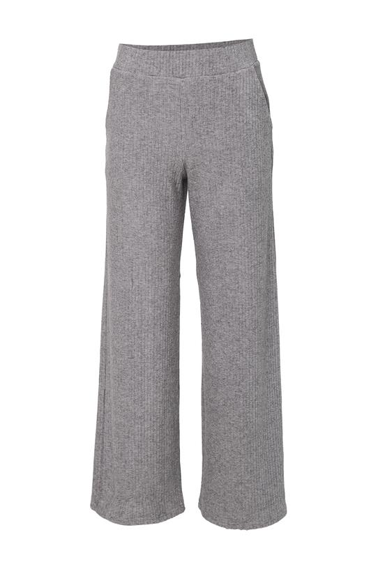 Szare spodnie z ciepłej prążkowanej dzianiny - 1