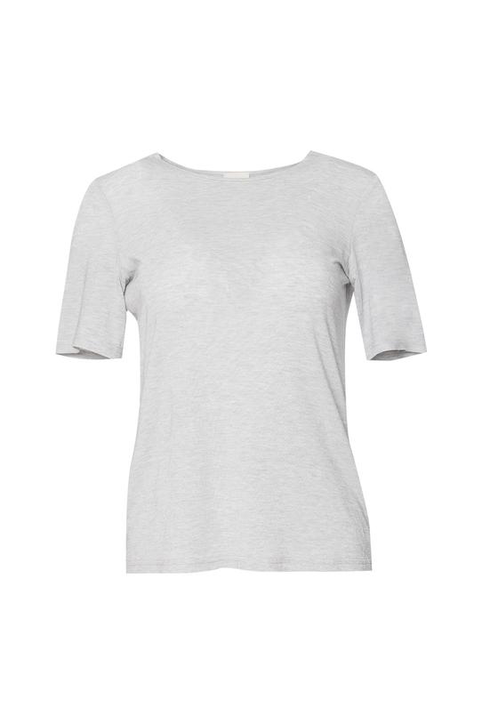 Szary klasyczny t-shirt z domieszką wełny - 1