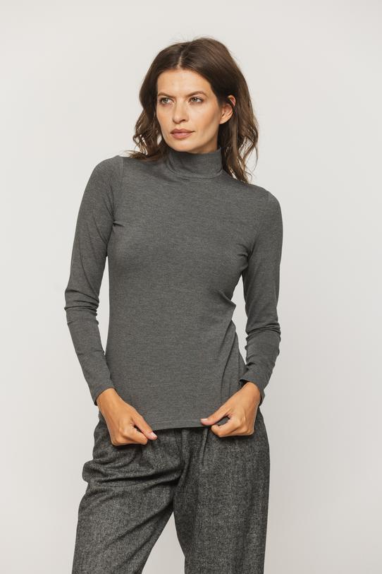 Szary półgolf z długim rękawem - 2