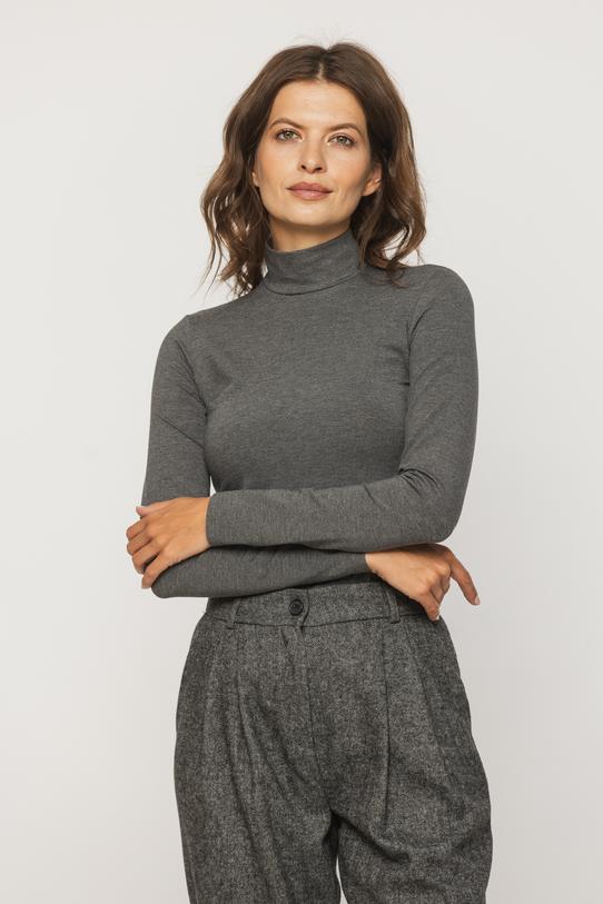 Szary półgolf z długim rękawem - 3