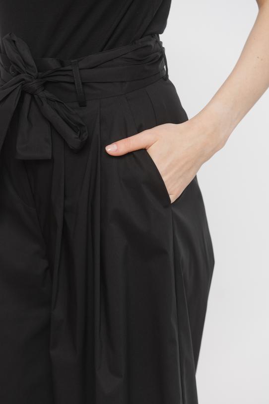 Szerokie czarne spodnie z bawełną o długości 7/8 - 4