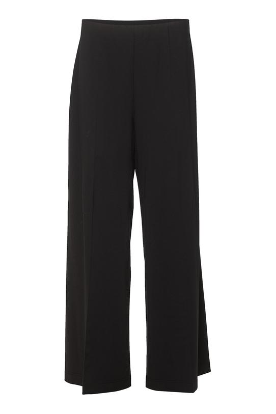 Szerokie czarne spodnie z dzianiny wiskozowej - 1