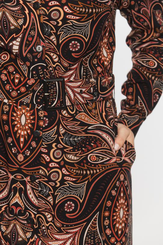 Szmizjerka czarna midi w kwiatowy wzór - 5