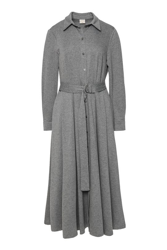 Szmizjerka midi z szarej melanżowej dzianiny - 1