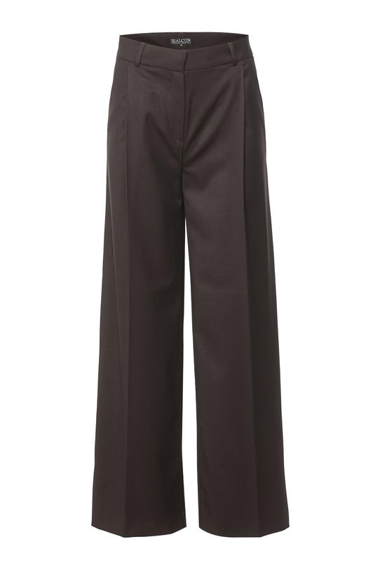 Szykowne ciemnobrązowe spodnie z szerokimi nogawkami - 1