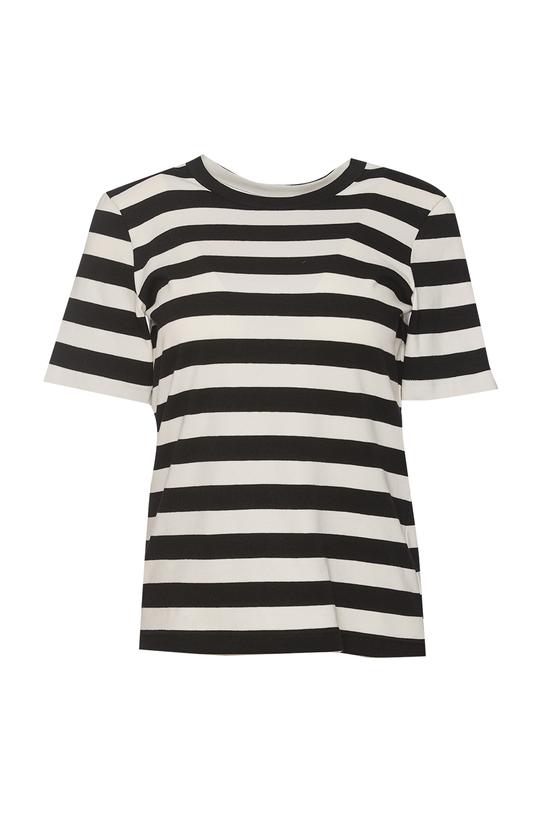 T-shirt w czarne paski z krótkim rękawem - 1