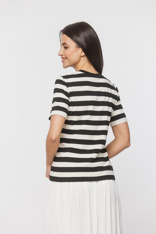 T-shirt w czarne paski z krótkim rękawem - 3
