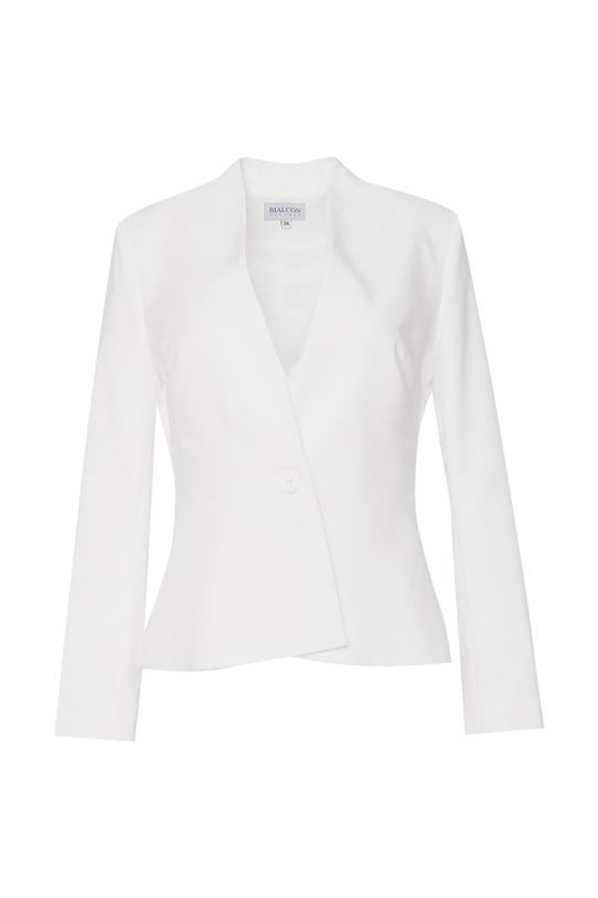 Taliowany waniliowy żakiet z delikatnymi poduszkami - 1