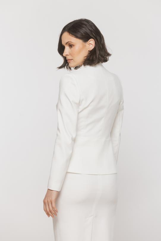 Taliowany waniliowy żakiet z delikatnymi poduszkami - 3