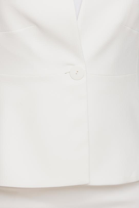 Taliowany waniliowy żakiet z delikatnymi poduszkami - 5