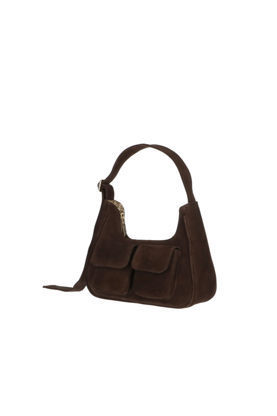 Mała stylowa torebka z brązowego zamszu - 3