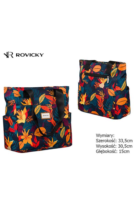 Miejska pojemna torba w kontrastowe kwiaty