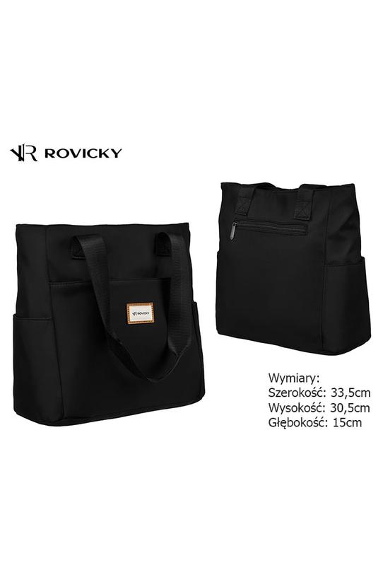 Casualowa pojemna torba z czarnej wysokogatunkowej tkaniny - 4