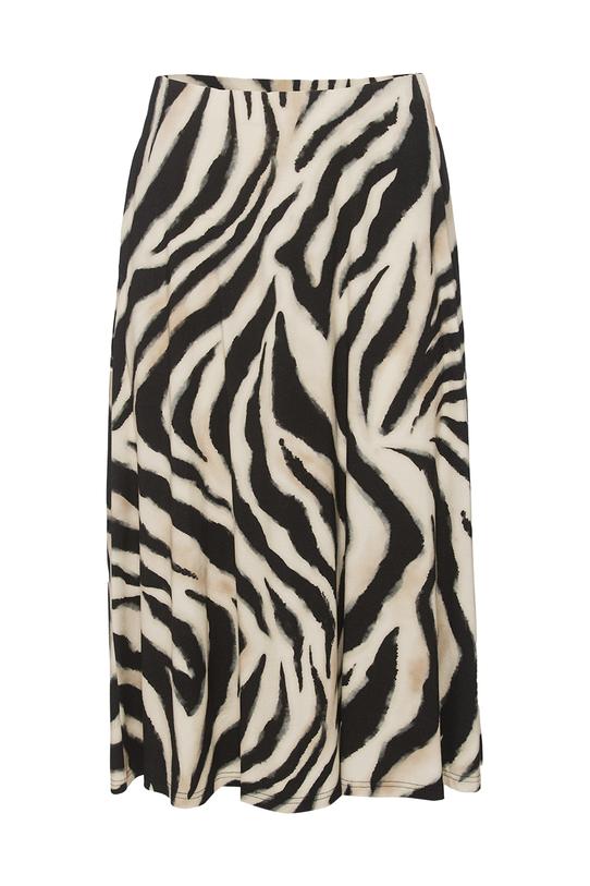 Trapezowa dzianinowa spódnica w zwierzęcy wzór - 1