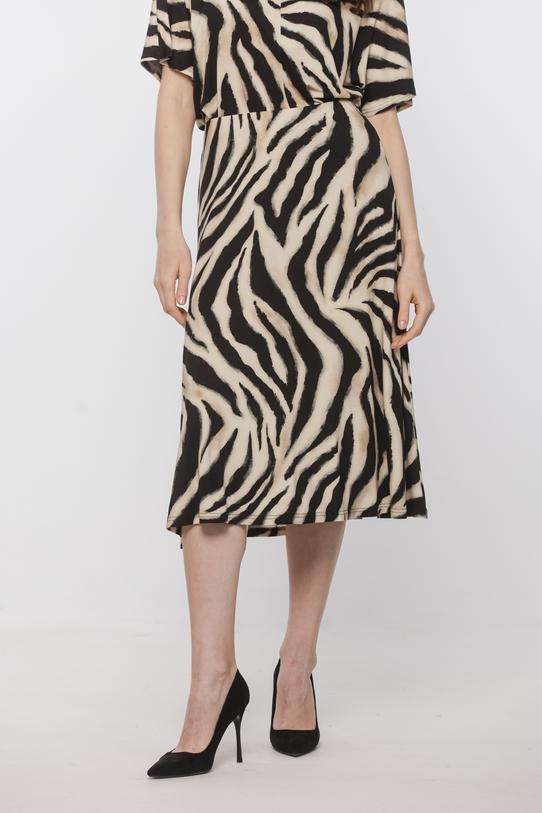 Trapezowa dzianinowa spódnica w zwierzęcy wzór - 2