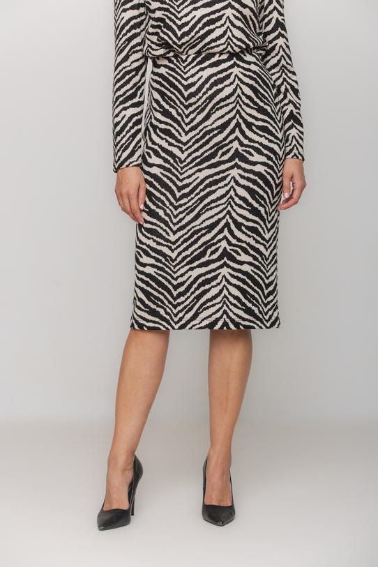 Prosta spódnica z grubej mięsistej dzianiny o wzorze zebry - 2