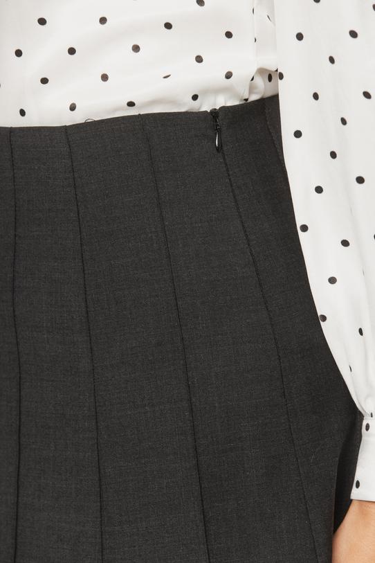 Trapezowa grafitowa spódnica za kolano z wełną - 4