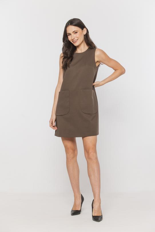 Wizualizacja Trapezowa sukienka mini z dużymi kieszeniami