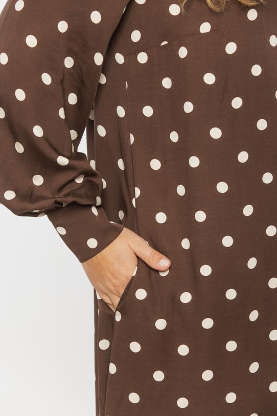 Trapezowa wizytowa sukienka z satynowej wiskozy - 5