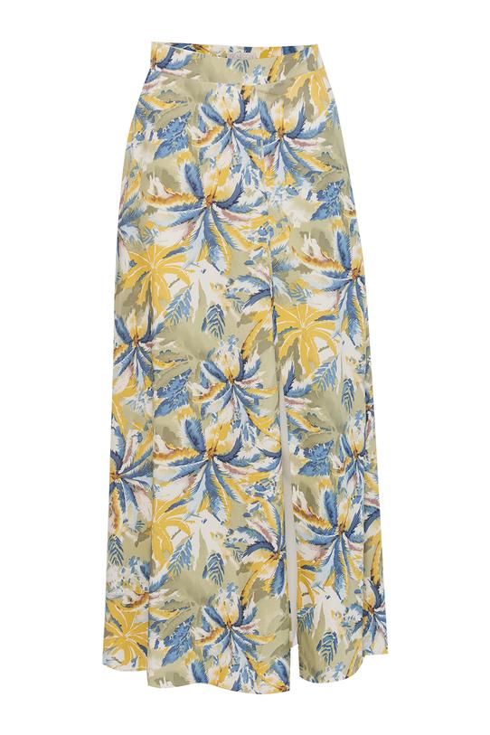 Trapezowa wzorzysta spódnica z rozcięciem z przodu - 1