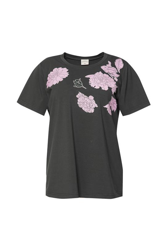 Wizualizacja Unikatowy zielony t-shirt z kwiatową aplikacją