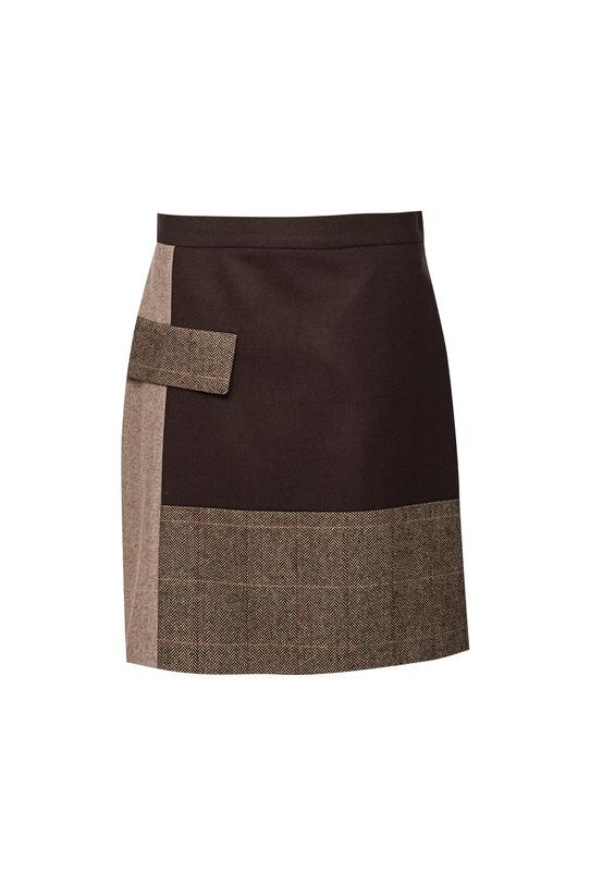 Wizualizacja Wełniana brązowa spódnica Zero Waste w rozmiarze 38