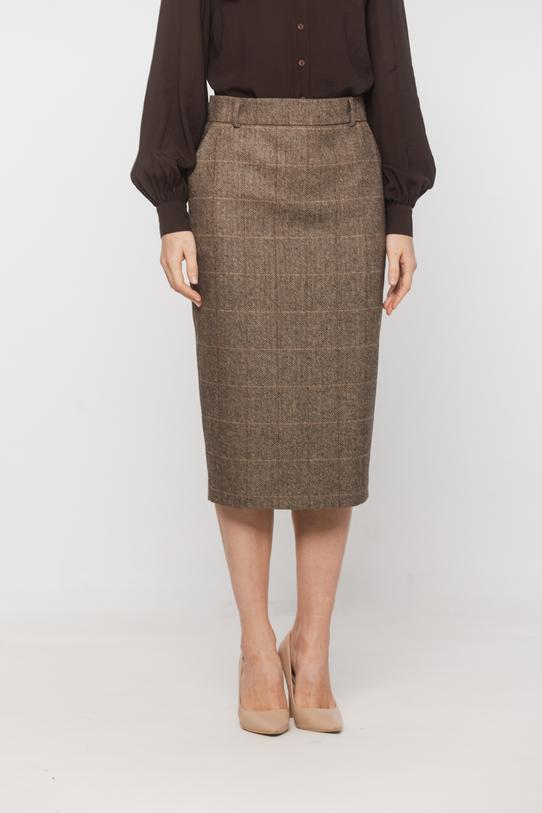 Wool skirt with side pockets and fly - 2