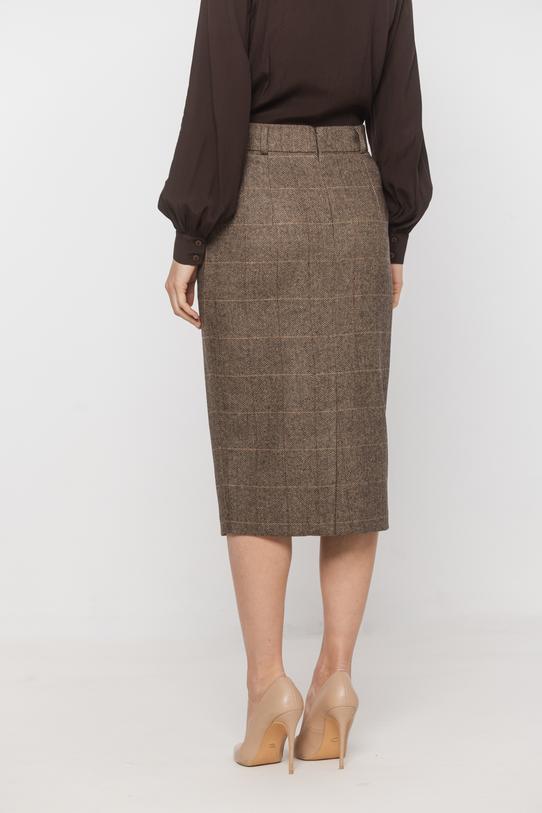 Wool skirt with side pockets and fly - 3