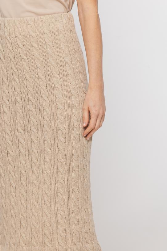 Wełniana sweterkowa spódnica w warkoczowy splot - 4