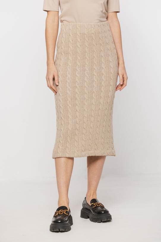 Wełniana sweterkowa spódnica w warkoczowy splot - 2