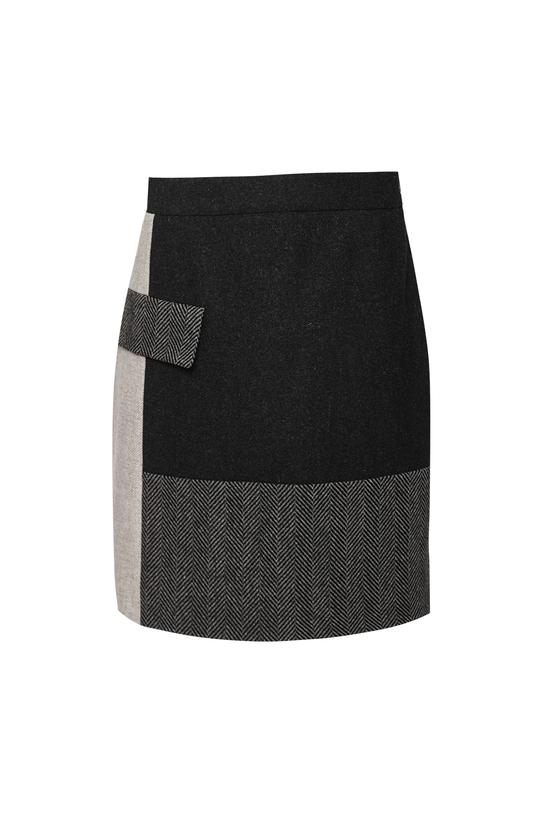 Wizualizacja Wełniana szara spódnica Zero Waste w rozmiarze 38